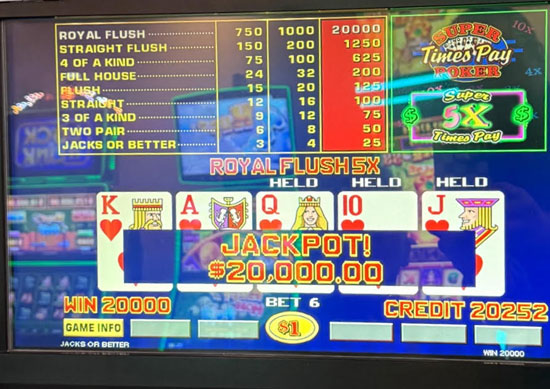Video Poker Winning Hand